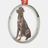 Labrador Retriever - Chocolade 1 Metalen Ornament (Links)