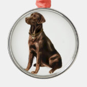 Labrador Retriever - Chocolade 1 Metalen Ornament (Voorkant)