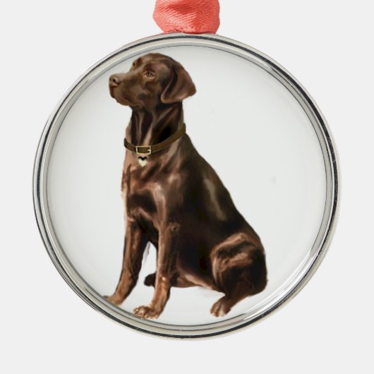 Labrador Retriever - Chocolade 1 Metalen Ornament (Voorkant)