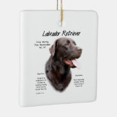 Labrador Retriever (chocolade) Geschiedenis Ontwer Keramisch Ornament (Rechts)