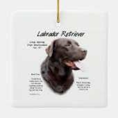Labrador Retriever (chocolade) Geschiedenis Ontwer Keramisch Ornament (Achterkant)