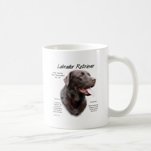 Labrador Retriever (chocolade) Geschiedenis Ontwer Koffiemok (Rechts)