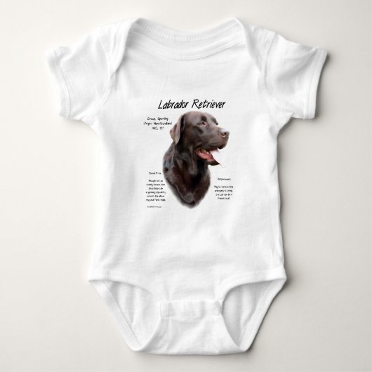 Labrador Retriever (chocolade) Geschiedenis Ontwer Romper (Voorkant)