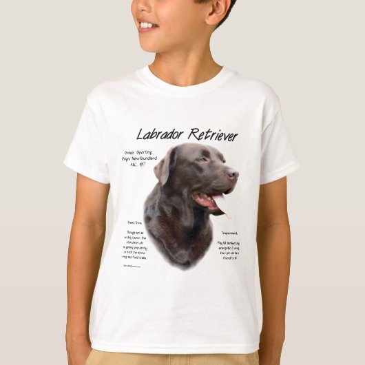 Labrador Retriever (chocolade) Geschiedenis Ontwer T-shirt (Voorkant)