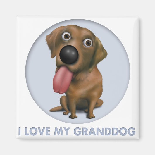 Labrador Retriever (chocolade) Granddog Magneet (Voorkant)