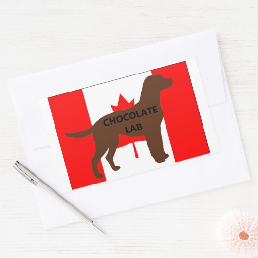 labrador retriever chocolade lab rechthoekige sticker (Envelop)
