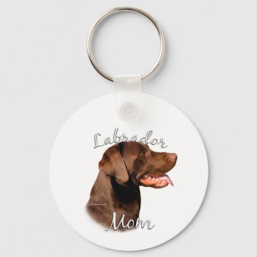 Labrador Retriever (chocolade) Moeder 2 Sleutelhanger (Voorkant)