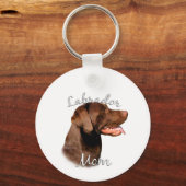 Labrador Retriever (chocolade) Moeder 2 Sleutelhanger (Voorkant)