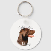 Labrador Retriever (chocolade) Moeder 2 Sleutelhanger (Achterkant)