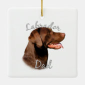 Labrador Retriever (chocolade) Pa 2 Keramisch Ornament (Achterkant)