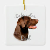 Labrador Retriever (chocolade) Pa 2 Keramisch Ornament (Voorkant)