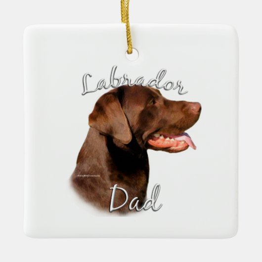 Labrador Retriever (chocolade) Pa 2 Keramisch Ornament (Voorkant)