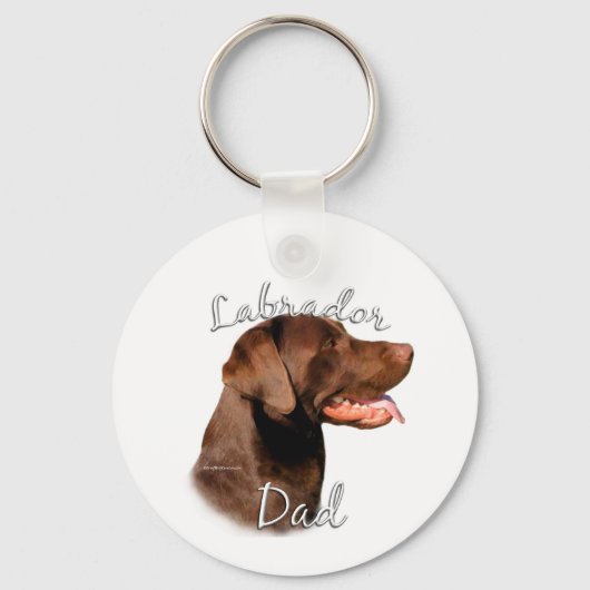 Labrador Retriever (chocolade) Pa 2 Sleutelhanger (Voorkant)