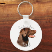 Labrador Retriever (chocolade) Pa 2 Sleutelhanger (Achterkant)