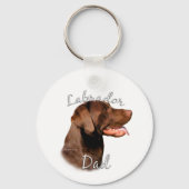 Labrador Retriever (chocolade) Pa 2 Sleutelhanger (Achterkant)