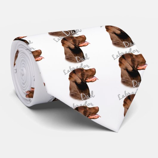 Labrador Retriever (chocolade) Pa 2 Stropdas (Opgerold)