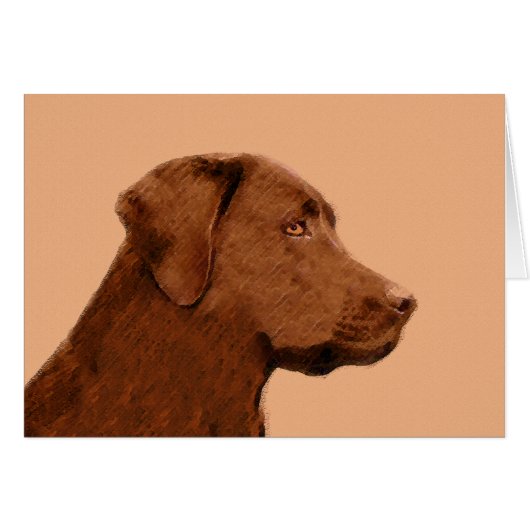 Labrador Retriever (Chocolade) schilderen - Dog Ar (Voorkant Horizontaal)
