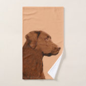 Labrador Retriever (Chocolade) schilderen - Dog Ar Bad Handdoek (Handdoek)