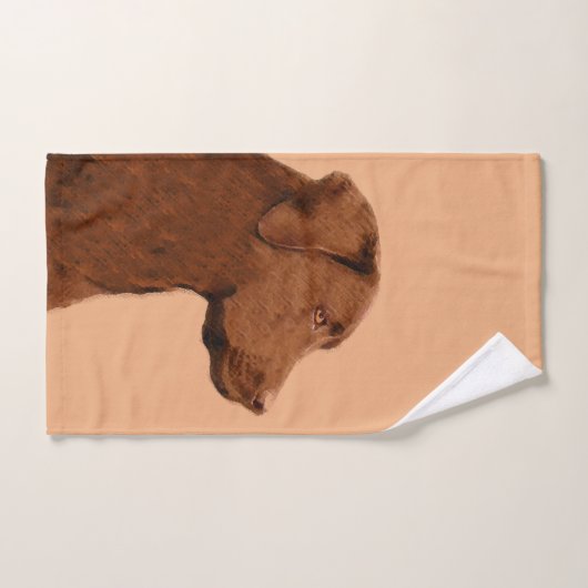 Labrador Retriever (Chocolade) schilderen - Dog Ar Bad Handdoek (Handdoek)