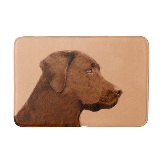 Labrador Retriever (Chocolade) schilderen - Dog Ar Badmat (Voorkant)