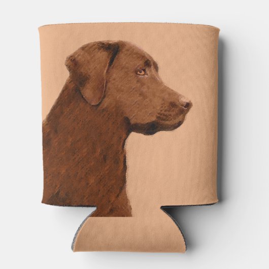 Labrador Retriever (Chocolade) schilderen - Dog Ar Blikjeskoeler (Achterkant)