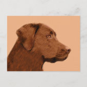 Labrador Retriever (Chocolade) schilderen - Dog Ar Briefkaart (Voorkant)