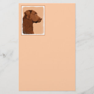 Labrador Retriever (Chocolade) schilderen - Dog Ar Briefpapier