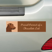 Labrador Retriever (Chocolade) schilderen - Dog Ar Bumpersticker (Op auto)