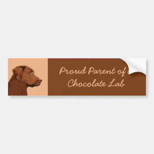 Labrador Retriever (Chocolade) schilderen - Dog Ar Bumpersticker