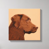 Labrador Retriever (Chocolade) schilderen - Dog Ar Canvas Afdruk (Voorkant)