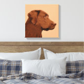 Labrador Retriever (Chocolade) schilderen - Dog Ar Canvas Afdruk (Insitu (Slaapkamer))