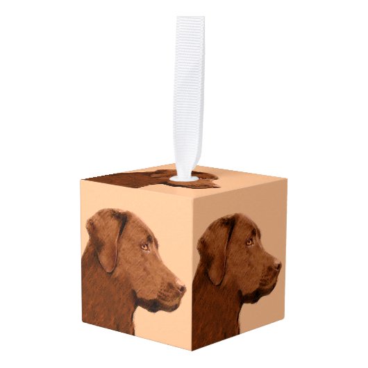 Labrador Retriever (Chocolade) schilderen - Dog Ar Decoratie (Voorkant hoekig)