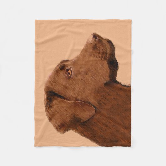 Labrador Retriever (Chocolade) schilderen - Dog Ar Fleece Deken (Voorkant)