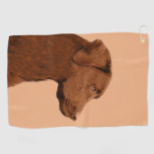 Labrador Retriever (Chocolade) schilderen - Dog Ar Golfhanddoek (Horizontaal)