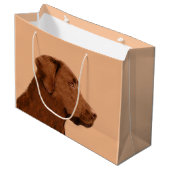 Labrador Retriever (Chocolade) schilderen - Dog Ar Groot Cadeauzakje (Voorkant Gekanteld)
