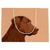 Labrador Retriever (Chocolade) schilderen - Dog Ar Groot Cadeauzakje (Achterkant)