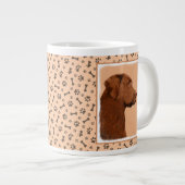 Labrador Retriever (Chocolade) schilderen - Dog Ar Grote Koffiekop (Voorkant rechts)