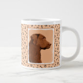 Labrador Retriever (Chocolade) schilderen - Dog Ar Grote Koffiekop (Rechts)