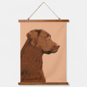 Labrador Retriever (Chocolade) schilderen - Dog Ar Hangend Wandkleed
