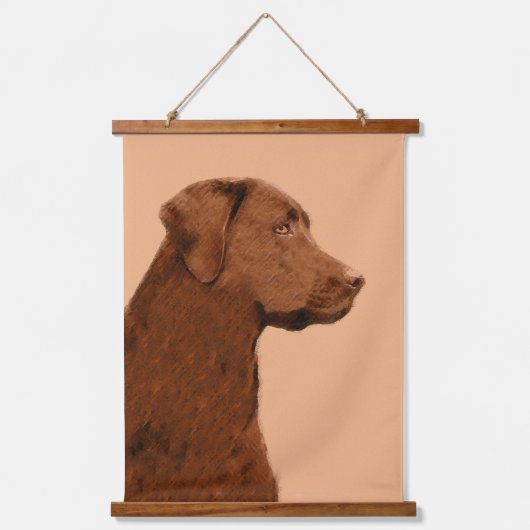 Labrador Retriever (Chocolade) schilderen - Dog Ar Hangend Wandkleed (Voorkant)