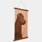 Labrador Retriever (Chocolade) schilderen - Dog Ar Hangend Wandkleed (Gebogen)