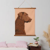 Labrador Retriever (Chocolade) schilderen - Dog Ar Hangend Wandkleed (Slaapkamer)