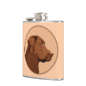 Labrador Retriever (Chocolade) schilderen - Dog Ar Heupfles (Links)