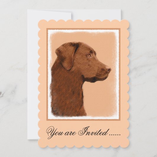 Labrador Retriever (Chocolade) schilderen - Dog Ar Kaart (Voorkant)