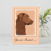 Labrador Retriever (Chocolade) schilderen - Dog Ar Kaart (Staand voorkant)