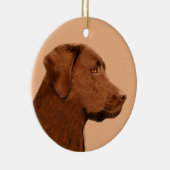 Labrador Retriever (Chocolade) schilderen - Dog Ar Keramisch Ornament (Rechts)