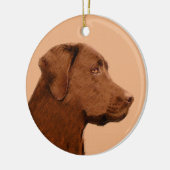 Labrador Retriever (Chocolade) schilderen - Dog Ar Keramisch Ornament (Links)