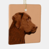 Labrador Retriever (Chocolade) schilderen - Dog Ar Keramisch Ornament (Rechts)