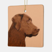 Labrador Retriever (Chocolade) schilderen - Dog Ar Keramisch Ornament (Links)