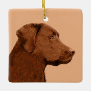 Labrador Retriever (Chocolade) schilderen - Dog Ar Keramisch Ornament